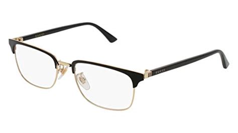 Gucci Rectangular Eyeglasses GG0131O 001 Gold/Black 53mm 131